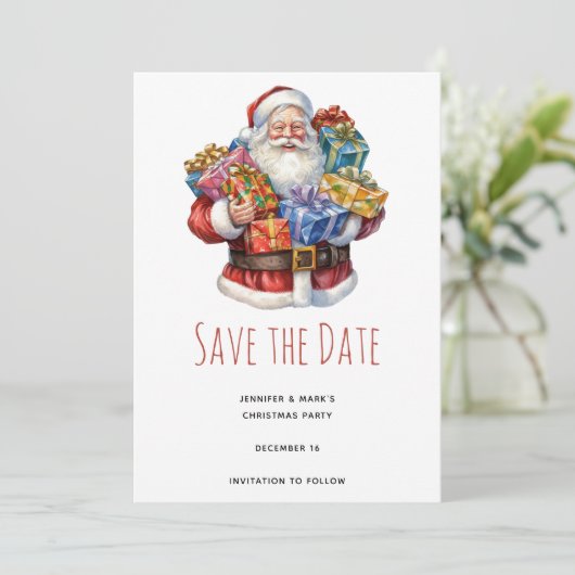 Jolly Kerstman Klasse Kerstmis Save The Date (Staand voorkant)