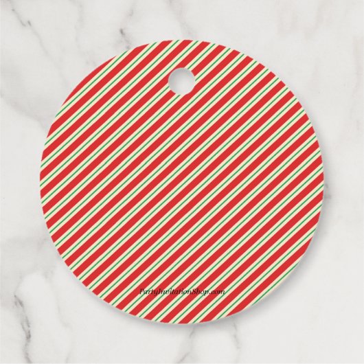 Jolly Kerstmis Elf Legs Stripes Holiday ROUND Bedankjes Labels (Achterkant)
