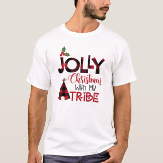 Jolly Kerstmis met mijn Tribe Kerstmis T-shirt