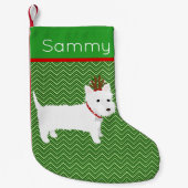 Jolly Kerstmis West Highland Terrier Kleine Kerstsok (Voorkant)