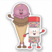 Jolly Kins ijs en strooien Sticker (Voorkant)