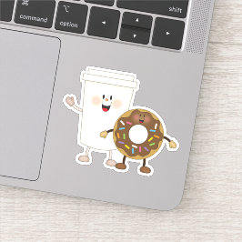 Jolly Kins koffie en donut Sticker
