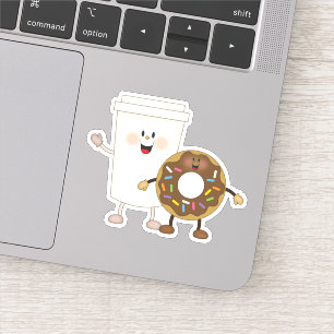 Jolly Kins koffie en donut Sticker