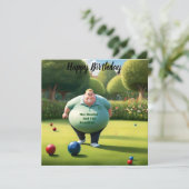 Jolly Lawn Bowler Man, carte d'anniversaire (Debout devant)