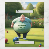 Jolly Lawn Bowler Man, Wijn Etiket (Enkel label)