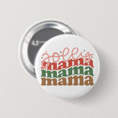 Jolly Mama Retro Groovy Kerst Feestdagen Ronde Button 5,7 Cm (Voorkant /achterkant)