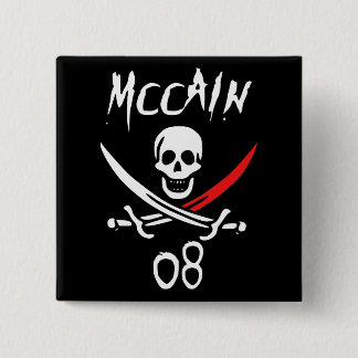 Jolly McCAIN 08 {Bloedpunt} Vierkante Button 5,1 Cm