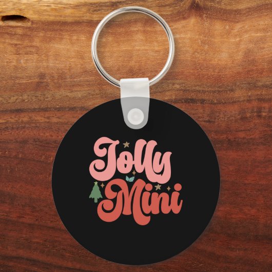 Jolly Mini Retro Groovy Christmas Holidays Toddler Sleutelhanger (Voorkant)