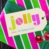 Jolly Modern Bold Kleurrijke Gepersonaliseerde Reg Cadeaulabel