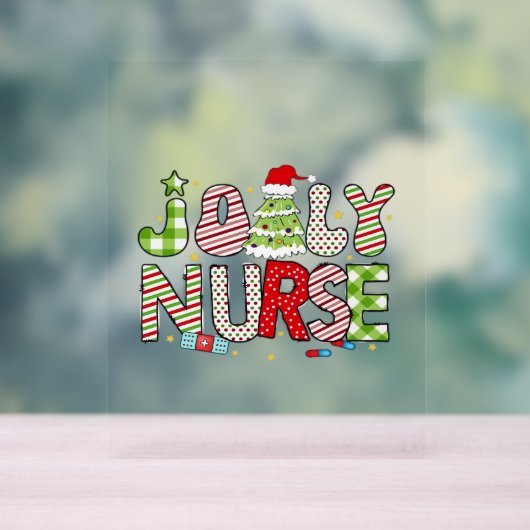 Jolly Nurse, Halloween Classic T-shirt Acryl Bord (Neutraal)