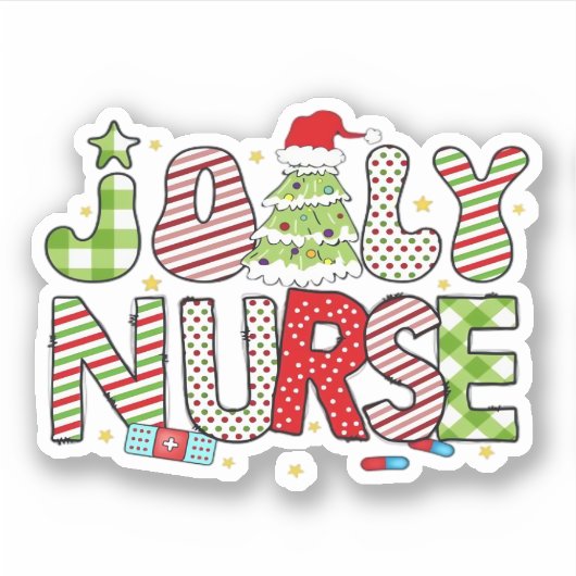 Jolly Nurse, Halloween Classic T-shirt Sticker (Voorkant)
