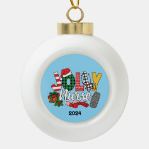 Jolly Nurse Keramische Bal Ornament