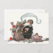 Jolly Old Elf Santa Claus geeft kerstmis Feestdagenkaart (Voorkant / Achterkant)