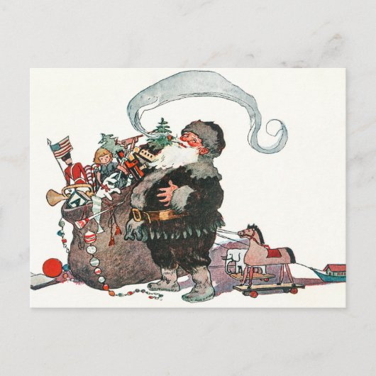 Jolly Old Elf Santa Claus geeft kerstmis Feestdagenkaart (Voorkant)
