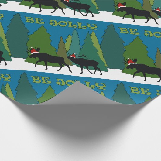 Jolly Old Moose en Elk Cadeaupapier (Hoek)