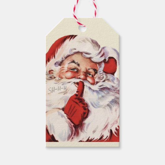 Jolly Old Saint Nicholas Santa Claus Sh-h-h Cadeaulabel (Voorkant)