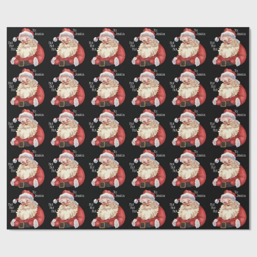 Jolly Old Santa Claus Personalized Wrapping Paper Cadeaupapier (Vlak)