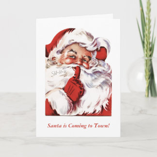  Jolly Old Santa Shhh vakantie Groeten Kaart