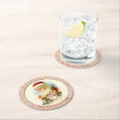 Jolly Old St. Nick die een dollar vasthoudt Ronde Kartonnen Onderzetter (Insitu)