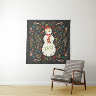 Jolly Otomi Holiday Snowman Wandkleed