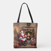 Jolly oude Kerstman Draagtas (Achterkant)