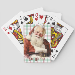 Jolly Oude Sint Nick Sinterklaas Plaid Achtergrond Pokerkaarten