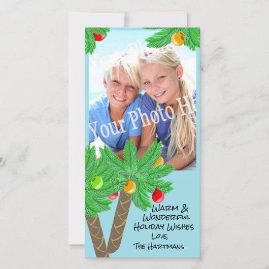 Jolly Palm Trees Vakantie Groeten Kaart (Voorkant)