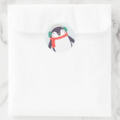 Jolly Penguin Ronde Sticker (Tas)