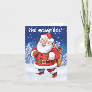 Jolly Père Noël et jouets sac carte de Noël person