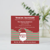 Jolly Père Noël Invitation de la fête de Noël (Debout devant)