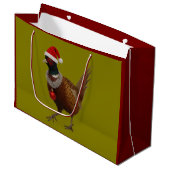 Jolly Pheasant Christmas Gift Bag Groot Cadeauzakje (Voorkant Gekanteld)