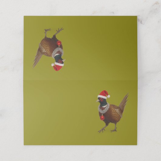 Jolly Pheasant Table Place Cards (Buitenkant ongevouwen)