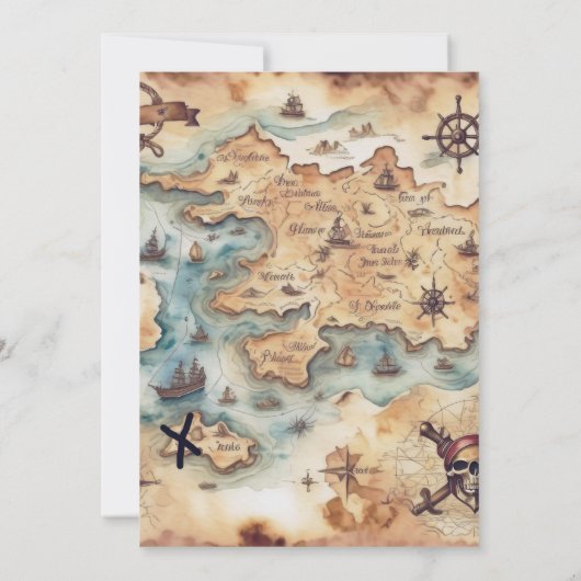 Jolly Pirates 8e verjaardagsfeest Kaart (Achterkant)