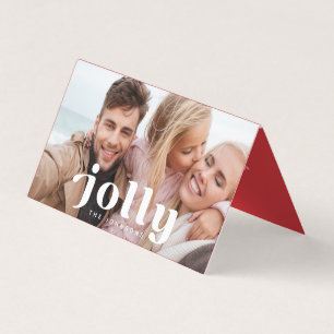 Jolly Prettige feestdagen Modern Simple Family Fot Visitekaartjes
