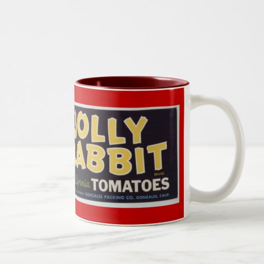 Jolly Rabbit Tomaten Tweekleurige Koffiemok (Rechts)