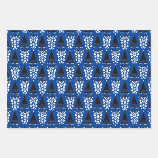 Jolly Retro Santas Wrapping Paper (Voorkant 2)