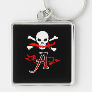 Jolly Roger A Monogram Initiaal Sleutelhanger