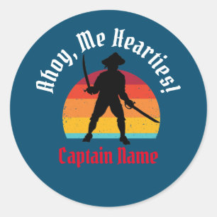Jolly Roger Ahoy, ik heb een hart! Ronde Sticker