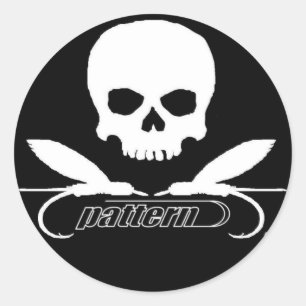 "Jolly Roger" door Patternwear© Fly Fishing Ronde Sticker