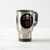 Jolly Roger E Monogram Initiaal Reisbeker (Voorkant rechts)