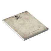 Jolly Roger en Name on  Map Notitieblok (Schuin)