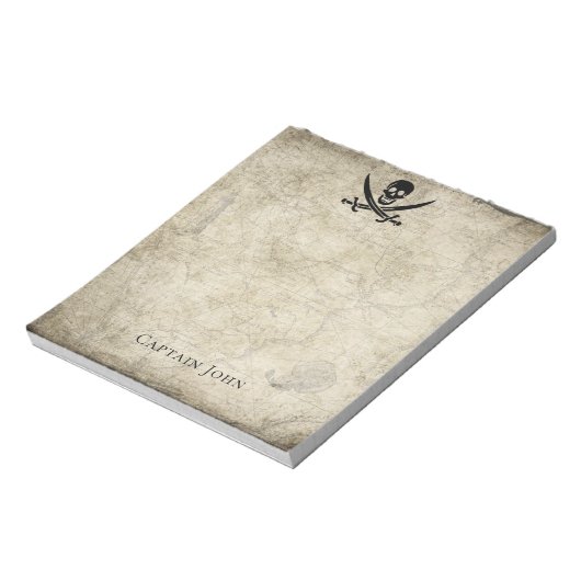 Jolly Roger en Name on Map Notitieblok (Gedraaid)