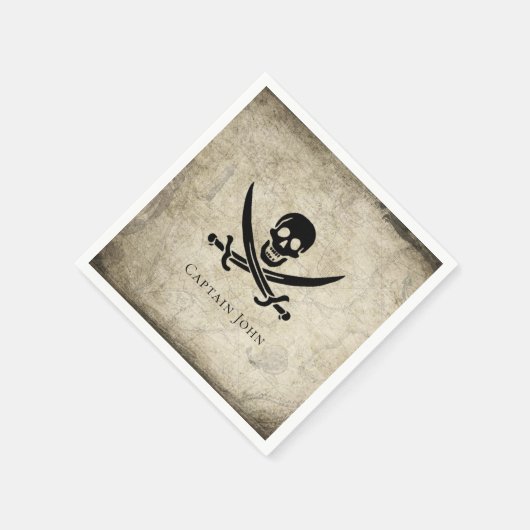 Jolly Roger en Name on Map Servet (Hoek)
