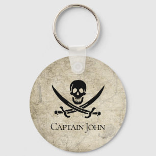 Jolly Roger en Name on  Sleutelhanger
