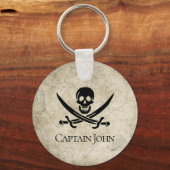 Jolly Roger en Name on  Sleutelhanger (Voorkant)