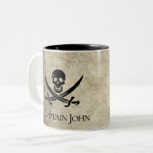 Jolly Roger en Name on Tweekleurige Koffiemok (Voorkant links)