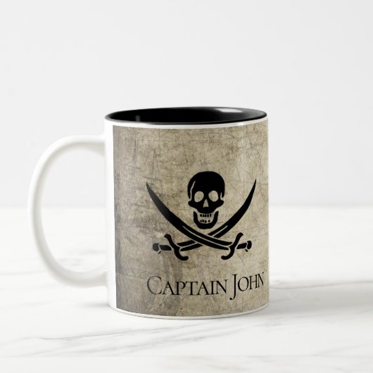 Jolly Roger en Name on Tweekleurige Koffiemok (Links)