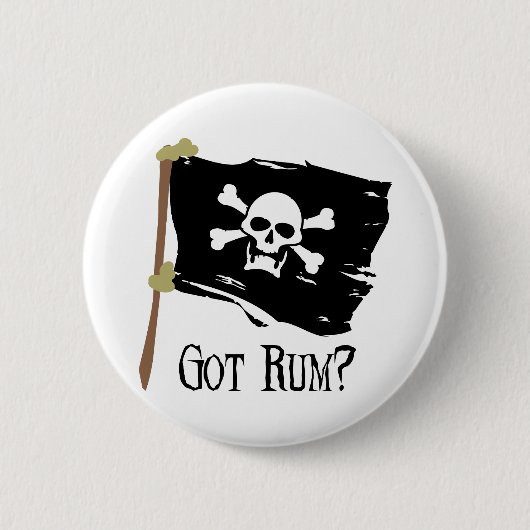 Jolly Roger got Rum Ronde Button 5,7 Cm (Voorkant)