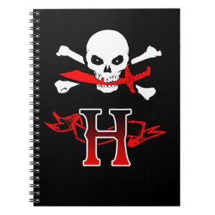 Jolly Roger H Monogram Initiaal Notitieboek