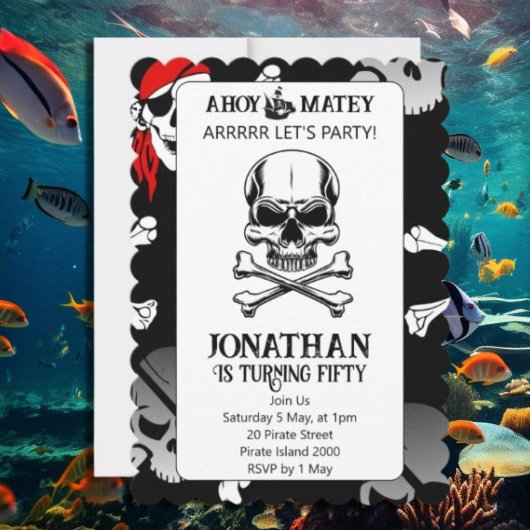 jolly roger invitation d'anniversaire de pirate